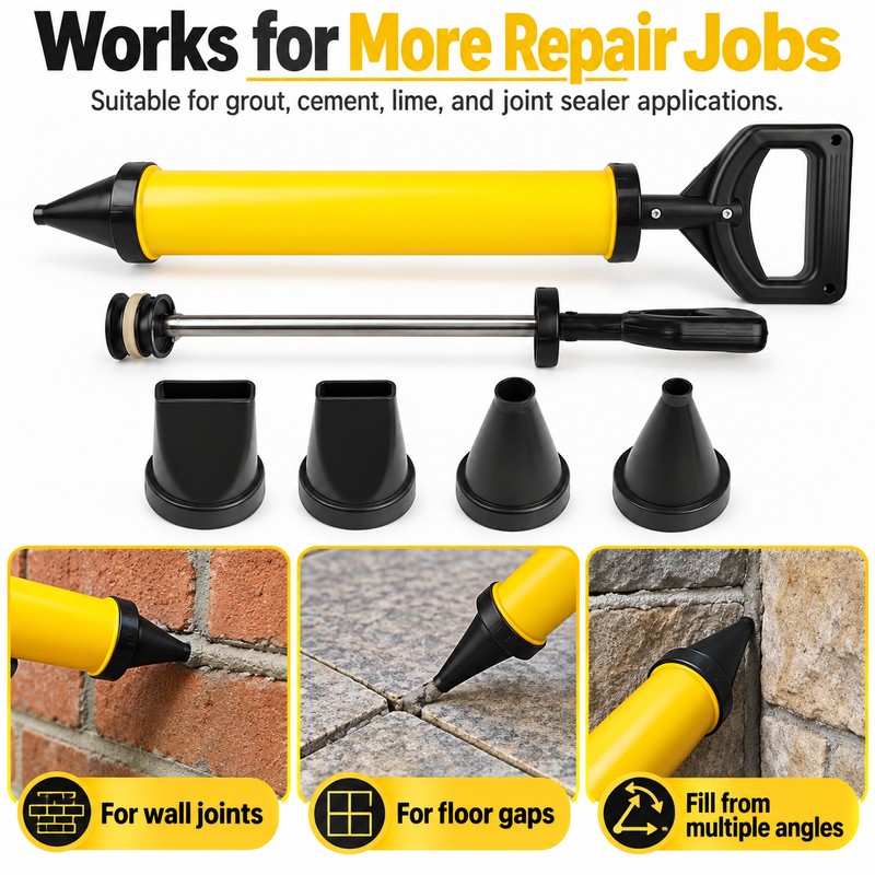 Manual Grout Filling Gun for Tile & Masonry – 4-Nozzle