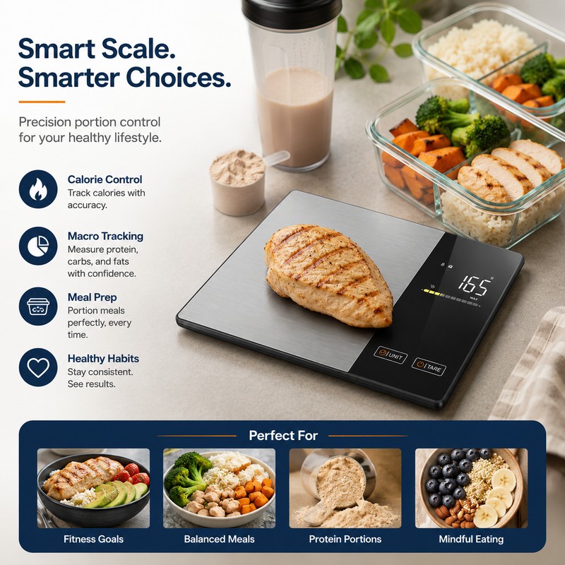 Smart Nutrition Food Scale for Meal Prep – 11LB Stainless