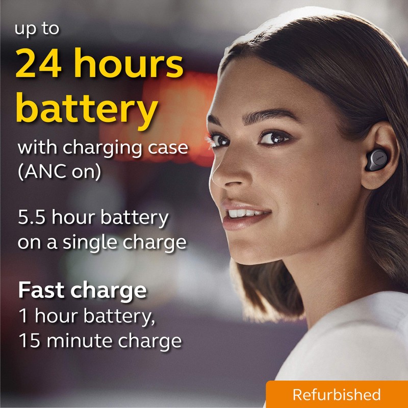 Jabra Elite 75t Titanium Black Voice Assistant Enabled True Wireless