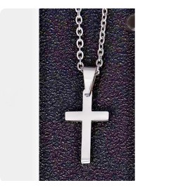 Fashion Jewelry Simple pendant CROSS CRUCIFIX CHRISTIAN FAITH PRAY 28" Silver necklace men women