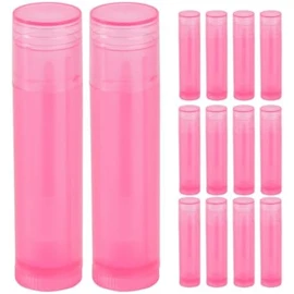 30 Tubos de Bálsamo Labial Rosa de 5g, Rellenable, Material Pe, Embalaje Práctico y Ligero para Uso Personal y DIY de Brillo de Labios