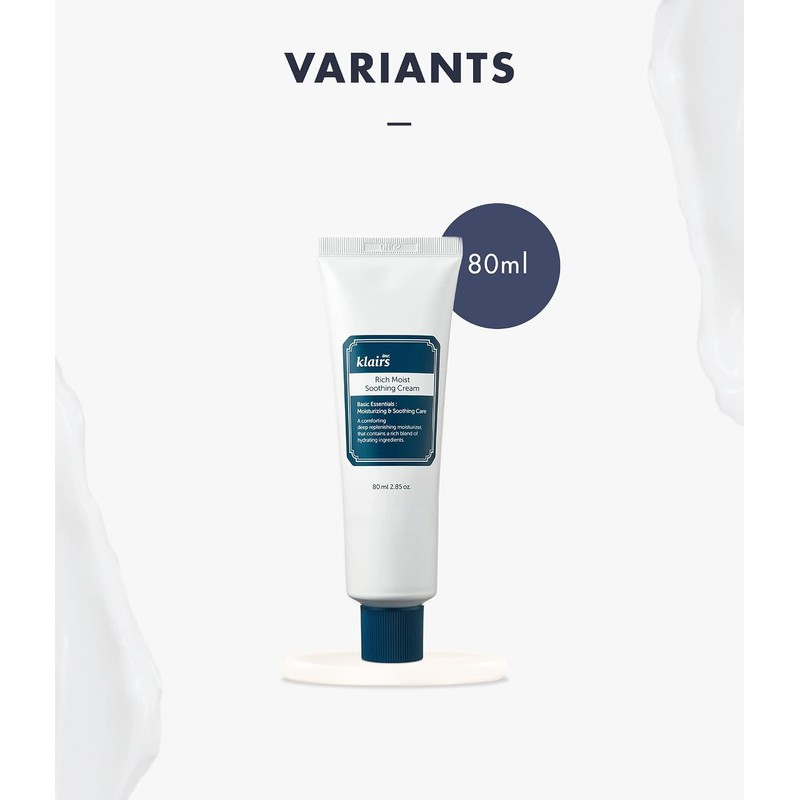 DearKlairs Rich Moist Soothing Cream 20ml, For Sensitive Skin, Hypoallergenic,