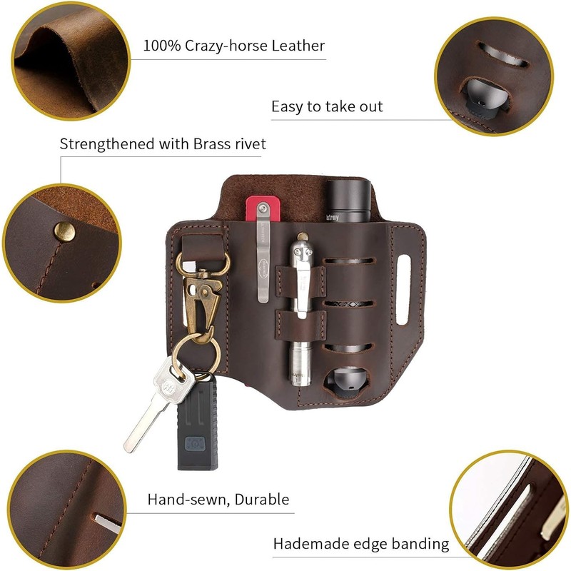 VIPERADE PJ13 Plus Leather EDC Leather Sheath Bag Organiser Leather