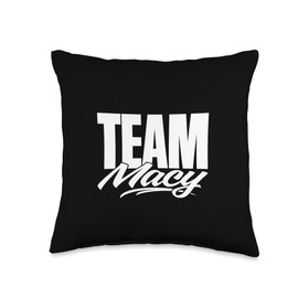 Macy Fan Club Designs Team Name, Cheer for Macy Support Throw Pillow, 16x16, Multicolor