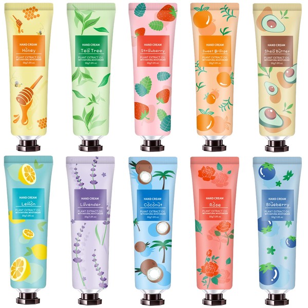 10 Pack Hand Cream for Dry Cracked Hands, Birthday Gifts