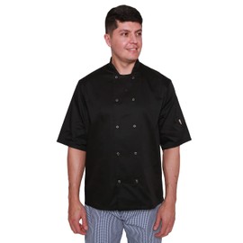 Mirabella Health & Beauty Unisex Oregano Chef's Short Sleeve Jacket Black S