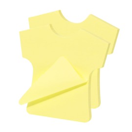 Mini Skater 2 Pack Kraft Paper Sticky Notes Shirt Shape Self-Stick Blank Book Tabs Paper Markers Sticky Notes Pad 100 Sheets Index Sticker (Light Yellow)