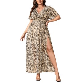 EYWOL Maxi Dresses for Women 2025:Wedding Guest - Womens Summer Floral Dress 2025 - Short Sleeve Long Beach