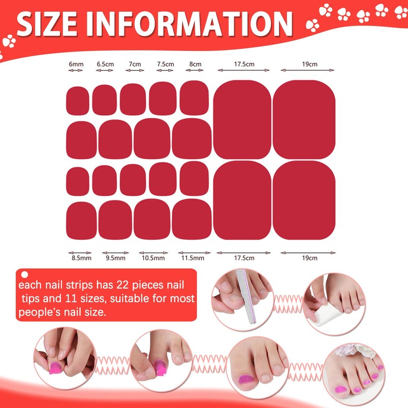 DANNEASY 440PCS/20 Sheets Toe Nail Stickers - Dusky Solid, Toenails