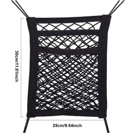 Car Seat Net, Universal Stretchy Backseat Dog Barrier Tissue Purse Holder Driver Storage Netting Pouch Pet Disturb Stopper Seat Mesh, Type C