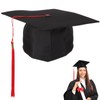 3Pcs Student Graduation Caps Graduation Cap Hat Black Felt Graduation