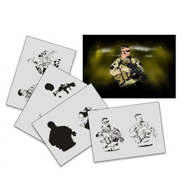 UMR-Design AS-139 Soldier Airbrushstencil Step by Step Size M
