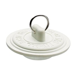 Plumb Pak PP820-3 Drain Stopper, Fits Size 1-1-3/8 in, Rubber, White