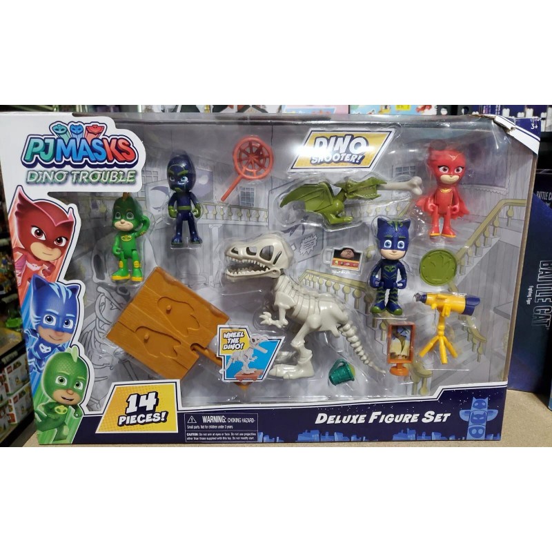 PJ Masks Dino Trouble Deluxe 14 Piece Figure Set Factory