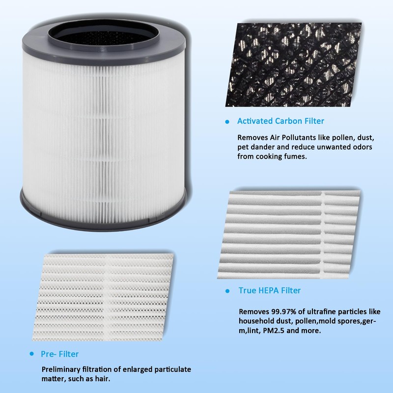 WOCASE 2-Pack 12030 True HEPA Replacement Filters, Premium H13 HEPA