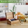 DRASTAR Keepsake Box, Acacia Wood Memory Box with Hinged Lids,