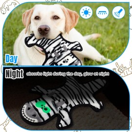 LECHONG No Stuffing Dog Squeaky Toys, Glowing Eyes Crinkle Plush Puppy Toys for Teething Chewing, 5pcs Flat Tough Dog Toys Set for Large Medium Small Dogs to Keep Them Busy