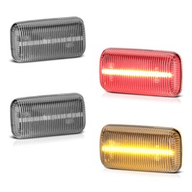 VIPMOTOZ [4-Pieces] For 2015-2022 Chevy Silverado GMC Sierra 3500HD Dually Pickup Red + Amber LED Strip Rear Fender Light Side Marker Lamp Replacement, Driver & Passenger Side