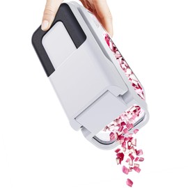 BASSWOOD Vegetable Chopper with Container, Cheese Grater Hand Crank, Box Mandoline Slicer Food Cutter Shredder Mandolin for Veggie Onion Salad Fruit Potato