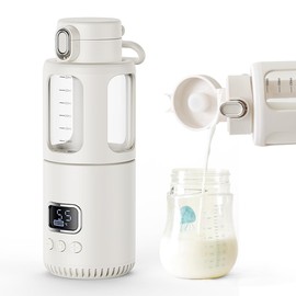 huasida Temperature Control Milk Warmer,Portable Heating Cup with LCD Display 37°C-55°C Water Warmer for Instant breastmilk, Formula with 12 Ounces Big Capacity