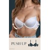Vivisence Women's Clear Strap Bra Push Up Invisible Backless Clear