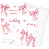 HQLOW 20 Pack Bow Pink Birthday Party Invitations with Envelopes