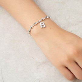 Philip Jones Letter B Initial Stretch Bracelet Created with Zircondia® Crystals