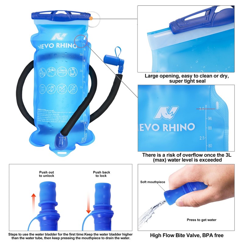 Hydration Backpack, 18L Multipurpose Hiking Backpack with 3L Water Bladder,
