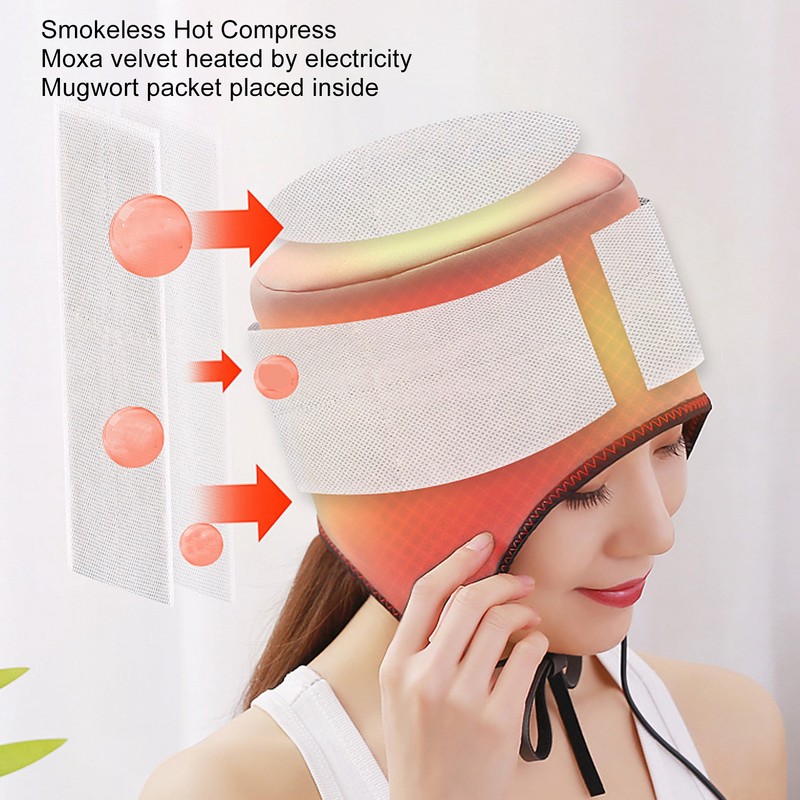 Heat Migraine Relief Hat Hot Compress 3 Gear Adjustable Even