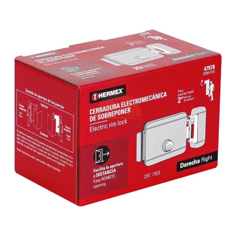 Hermex CEM-31D Electromechanical lock without button, right