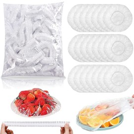 ChAusa Pack of 300 Elastic Food Storage Bags, Sealing Bags, Food Cover, Disposable Elastic Food Storage Covers, for Fruit, Shower Caps and Food Storage