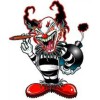 CLOWN WITH BOMB STICKER HELMET STICKER BUMPER STICKER LAPTOP STICKER TOOLBOX