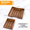 Bellsal Acacia Silverware Organizer Kitchen Drawer Organizer Expandable Bamboo Utensil