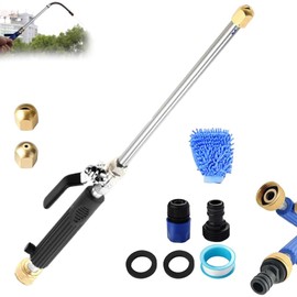 Hydro Nozzle 3000 PSI for Water Hose, Jet Nozzle Power Washer for Garden Hose, High Pressure Hose Nozzle with 2 Different Nozzles ＆ Quick Connectors, High Pressure Washer Tools for Car, Patio