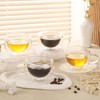 GURUDAR Double Wall Insulated Glass Tea Cups Set of 4,