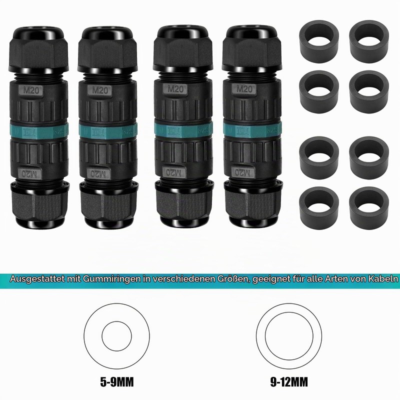 Cable Connector Waterproof IP68 - Cable Connector Waterproof 3-Pin Earth