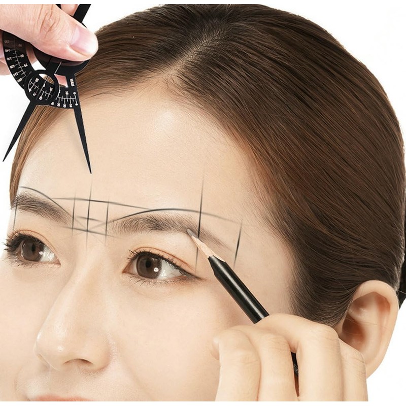 HOTWE Eyebrow Golden Ratio Caliper, Eyebrow Marking Ruler, Double Scale