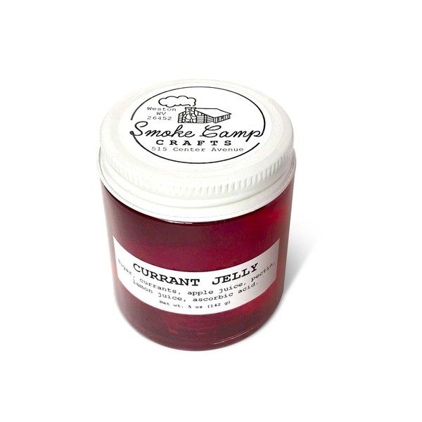Currant Jelly, Gourmet Low Sugar Jelly, Made with Fresh Red Currants, Homemade & All Natural, Small Jelly Jar for Gift, 5 Oz (142 grams) - Smoke Camp Crafts