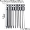 Magnetic Torx Head Screwdriver Bit Set, S2 Steel Long Drill