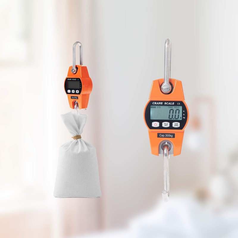 Hyindoor Mini Digital Crane Scale 300kg/600lbs with LCD (Die-casting Aluminium