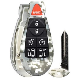 1x New Camouflage Keyless Entry 7 Buttons Remote Start Car Key Fob Fobik Shell / CASE M3N5WY783X, IYZC01C for Compatible with Town Country Dodge Grand Caravan (No Electronics or Chip Inside)