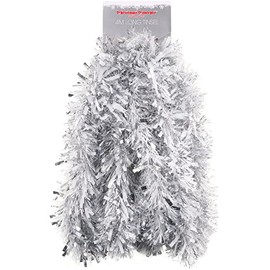 Christmas ConceptsÂ® 4m Metre Chunky/Fine Christmas Tinsel - Christmas Decoration Tinsel (WHITE/SILVER)