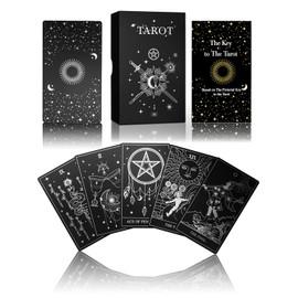 WJPC Silver Foil Tarot Cards with Guide Book Set&Gift Box for Beginner& Expert. Original Design Tarot Decks, Tarot Cards Decks