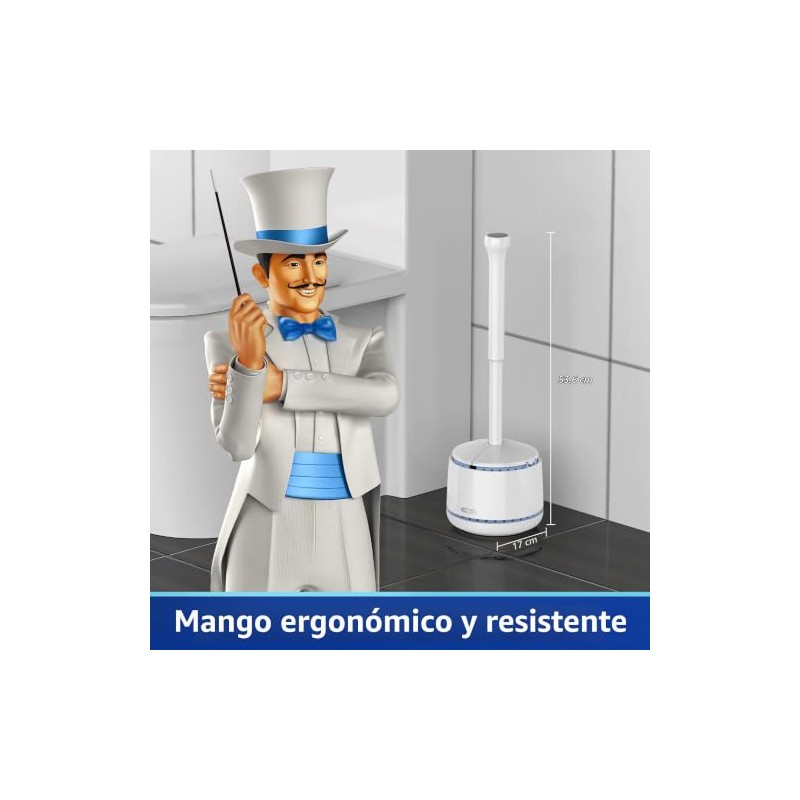 MR.SIGA Desatascador para Inodoro con Soporte, Resistente para Baño, Blanco