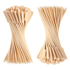 300 PCS Bamboo Skewers for Appetizers, 4.7 Inch Toothpicks, Cocktail Picks for Drinks, Fruit Kababs, Sausage, Barbecue Snacks, Natural Wooden Paddle Skewer Mini Food Sticks, Charcuterie Accessories