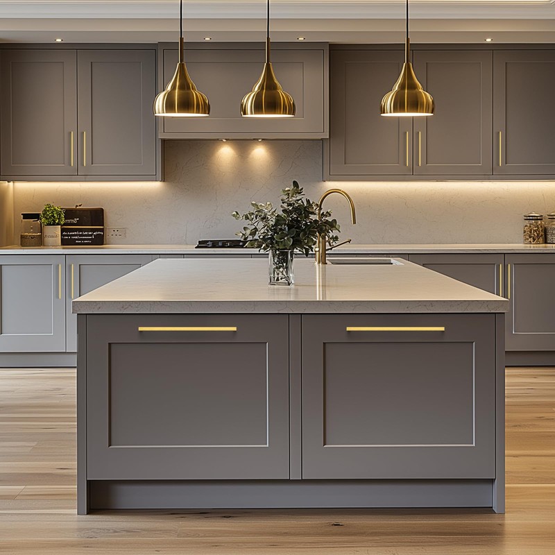 HOME EDIT 5 Pack Gold Square Kitchen Cabinet Handles 12-3/5