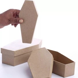 Factory Direct Craft 2 Sets of 3 Factory Direct Craft Paper Mache Nesting Box Coffins
