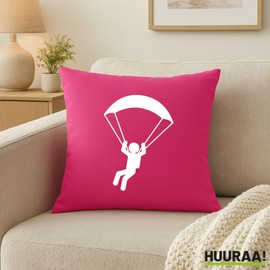 Huuraa Sofa Cushion Cover Paragliding Gift 40 x 40 cm Fuchsia Cotton Paragliding Gift Idea