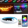 TEKSHINNY Headlight LED Strip, 2Pcs 24 Inches Flexible Dual Color