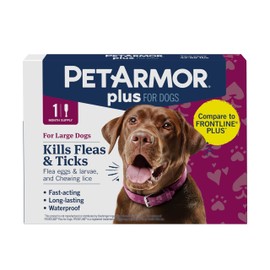 PetArmor Plus Flea and Tick Prevention for Dogs, Dog Flea and Tick Treatment, 1 Dose, Waterproof Topical, Fast Acting, Large Dogs (45-88 lbs)